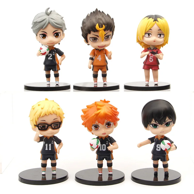 

Фигурки Haikyuuu, 6 шт., 9 см, Oikawa Tooru Shoyo Hinata Tobio Kageyama Sugawara Koushi Yu Nishinoya Kei Tsukishima, Игрушечная модель, подарок