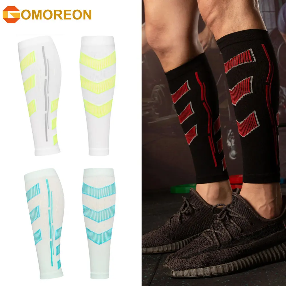 

1Pair Sports Calf Support Sleeves Leg Footless Compression Socks for Splints, Varicose Veins, Running, Cycling