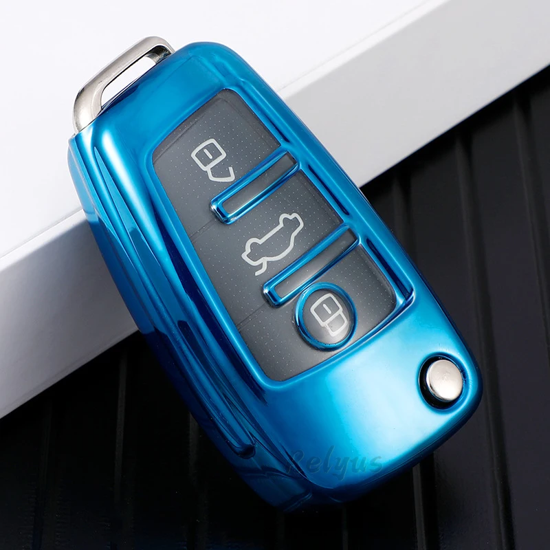 

TPU Car Key Case Cover for Audi A3 8L 8P A4 B6 B7 B8 A6 C5 C6 4F RS3 Q3 Q7 TT 8L 8V S3 Transparent Key Protector Shell Accessory