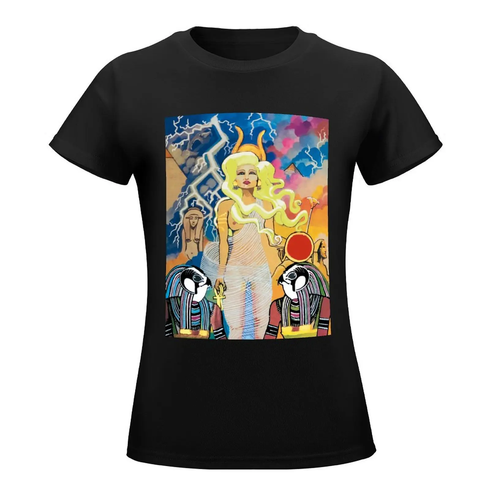 Hathor Reborn блонд футболка корейская мода оверсайз кавайная одежда кошка рубашки для