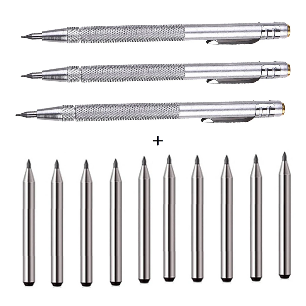 

13 Pcs Scriber Engraving Pen Tungsten Carbide Tip Marking Tip Aluminium Handle For Glass Ceramic Steel Carving Manual Tools