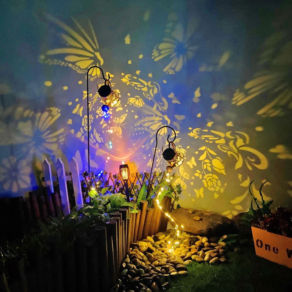 

Solar Watering Can Lights Iron Hollow Art Lamp Outdoor Garden Kettle Lanterns LED Lights for Courtyard Landscape