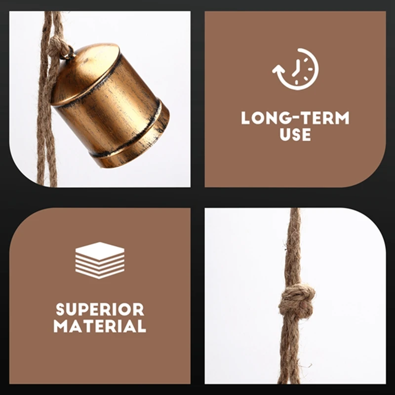 Набор потертых винтажных деревенских металлических колокольчиков подвесной на