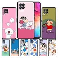 anime crayon shinchan for oppo gt master find x5 x3 realme 9 8 6 c3 c21y pro lite a53s a5 a9 2020 black phone case cover capa