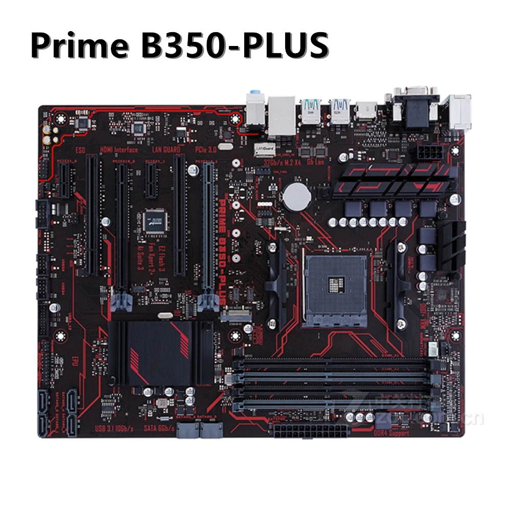 Разъем AM4 DDR4 PRIME B350-PLUS системная плата AMD B350 64 Гб PCI-E 3 0 USB3.1 M.2 оригинальная