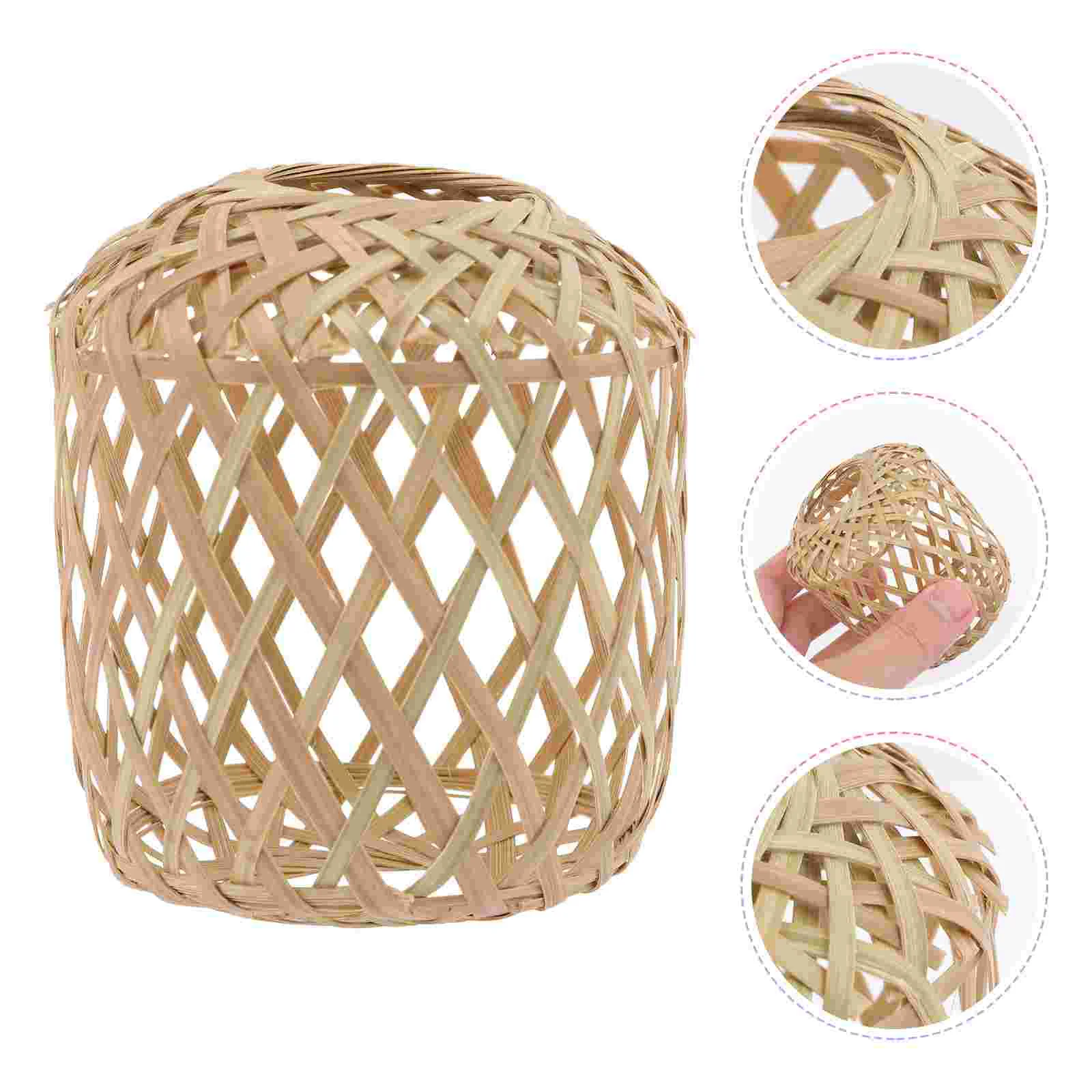 

Vintage Lantern Weaving Lampshade Replacement Rattan Pendant Lights Farmhouse Chandelier Chinese Decor Ceiling