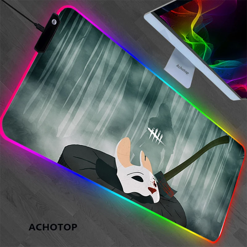 

RGB Dead By Daylight SS mouse Pad Computer Mousepad Large Mouse Pad Gamer XL Mouse Carpet Big Mause Pad PC Desk Mat with Backlit