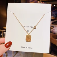 letters necklace female love stainless steel necklace gold coins pendant necklace