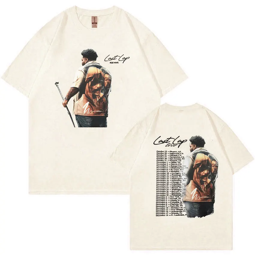 Rapper Rod Wave Last Lap Tour 2024 New T Shirts Men Retro High Quality Fashion T-shirt Hip Hop Oversized Cotton Tshirt Streetwea