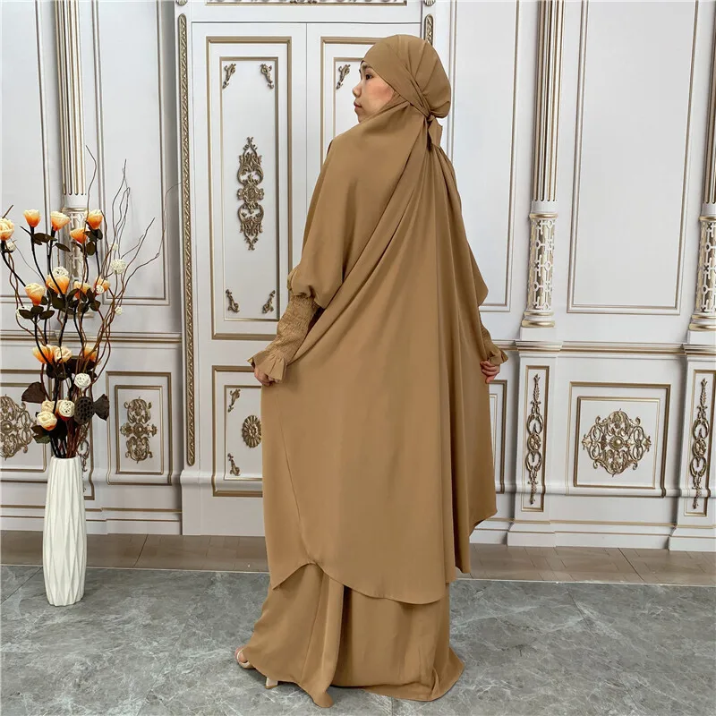 Модный однотонный комплект из двух предметов TikTok Temu Robe Nida 6608