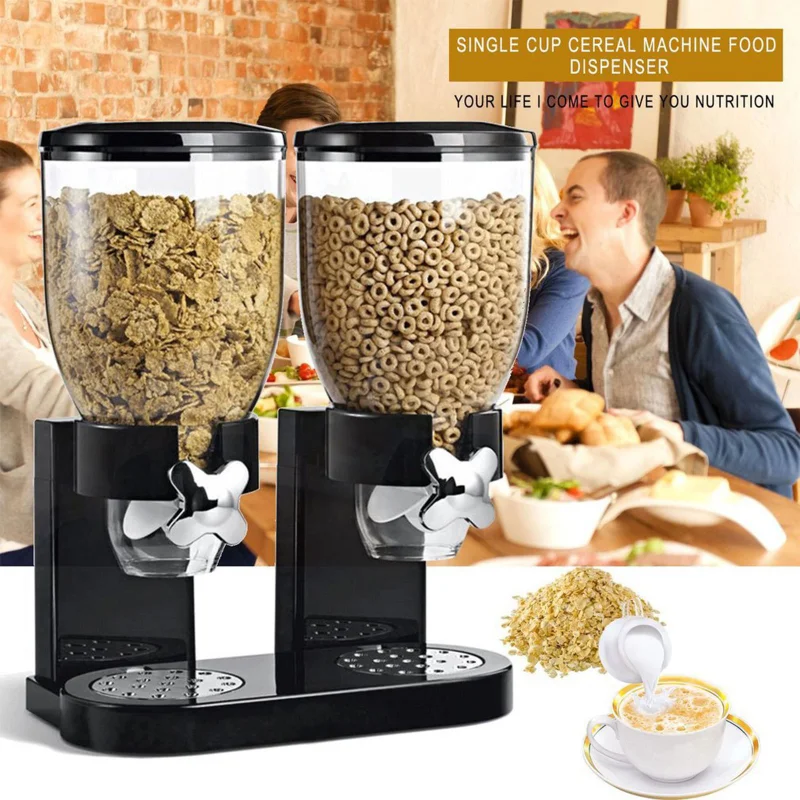 

Cereal Dispenser Food Dispenser Convenient Storage Airtight Operation Separator Portable Dry Food Container Support for Kitchen