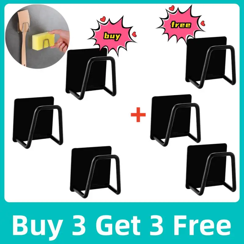 

1/2/4/6PCS Kitchen Sponge Storages Sink Drain Drying Rack Shelf Toilet Bathroom Holder Cleaning Sponge Rack Hooks Accessories
