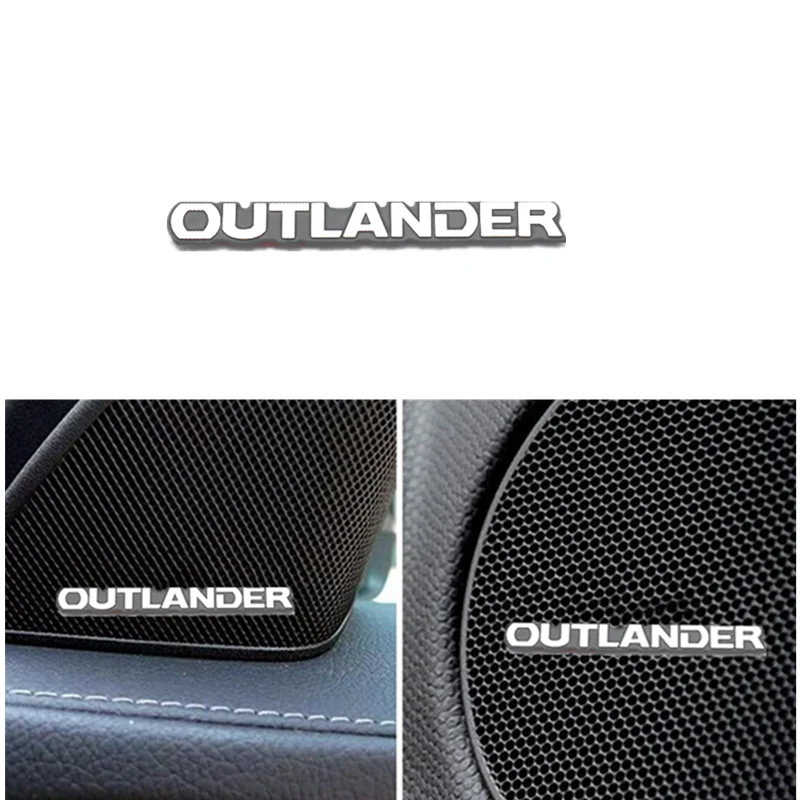 

Car Stickers 3D Aluminum Emblem interior Speaker audio Badge For Mitsubishi Outlander 3 4 2020 2019 2021 Accessories