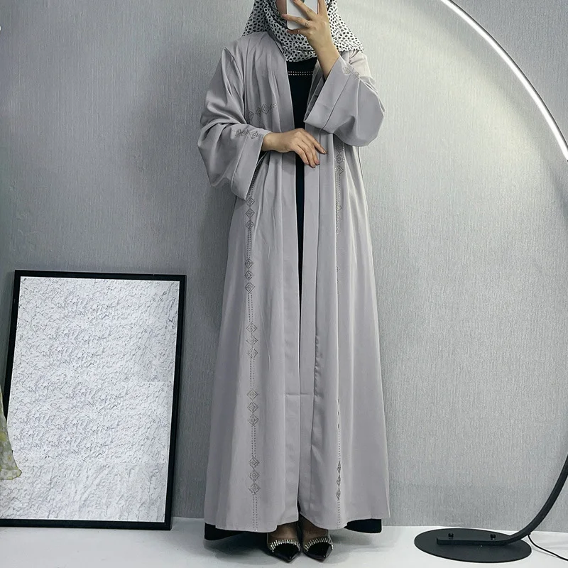

Кимоно Eid Рамадан, открытая абайя, мусульманское женское платье с поясом, кафтан с бриллиантами, женская одежда, платье Caftan