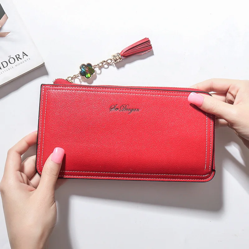С бахромой; Обувь Для женщин кошельки телефон сумка долго Hasp женский кошелек Тонкий Для женщин кошелек женский кошелек для девушек с местом для хранения, сумочки известного бренда Carteira