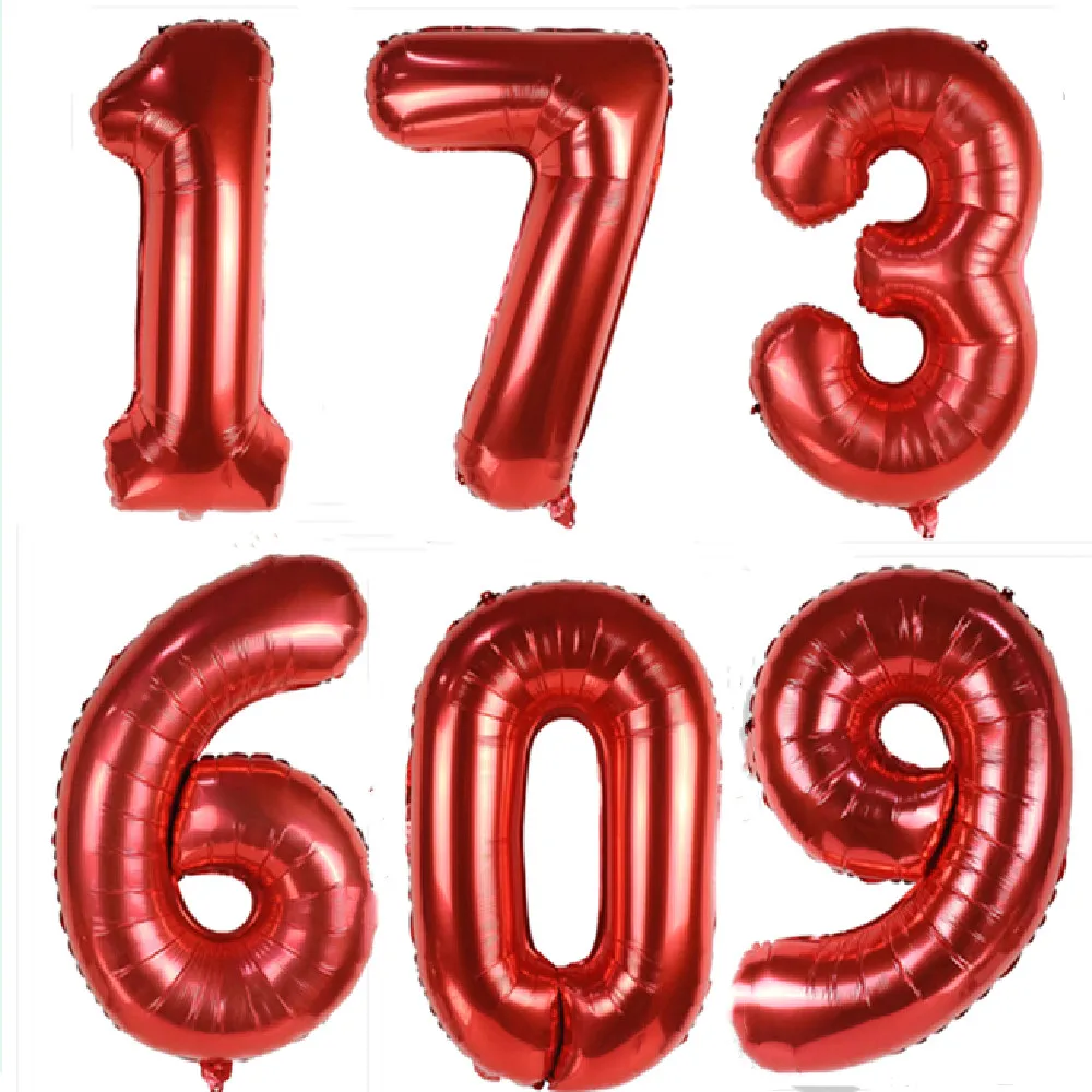 

1Pcs 32 Inch Red Foil Balloon Number 0 1 2 3 4 5 6 7 8 9 Boys Girls Birthday Party Deep Blue Balloons Party Supply