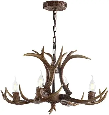 

Eldora 30" Adjustable Resin Antler 5-Light LED Chandelier, Glam, Rustic,Cottage,Transitional, Dimmable Dining Room, Living R