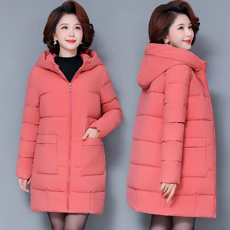 New2022 parka women winter coat jacket pocket loose down jacket and coat big yard with fooded winter overcoat women 2108