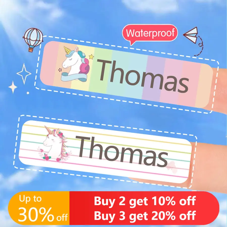 Unicorn Name Sticker In Spain Customize Stickers Waterproof 