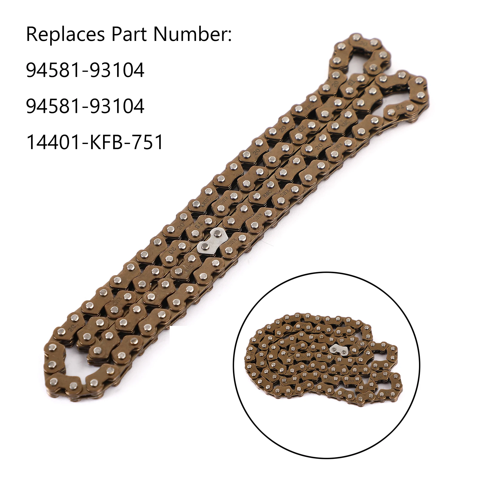 

Приводная цепь Areyourshop для Yamaha Yfm 25R Crf 230 Ftr 223 Sh300 Sh300R Nss 250 Nss 300 94581-93104 14401-KFB-751, запчасти для двигателя