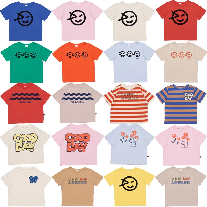 2022 New One Piece Summer Boys Cute T Shirt Brand Designer Clothes For Children Girls Wyn Oversized Kid Short Sleeve Tees Tops 1