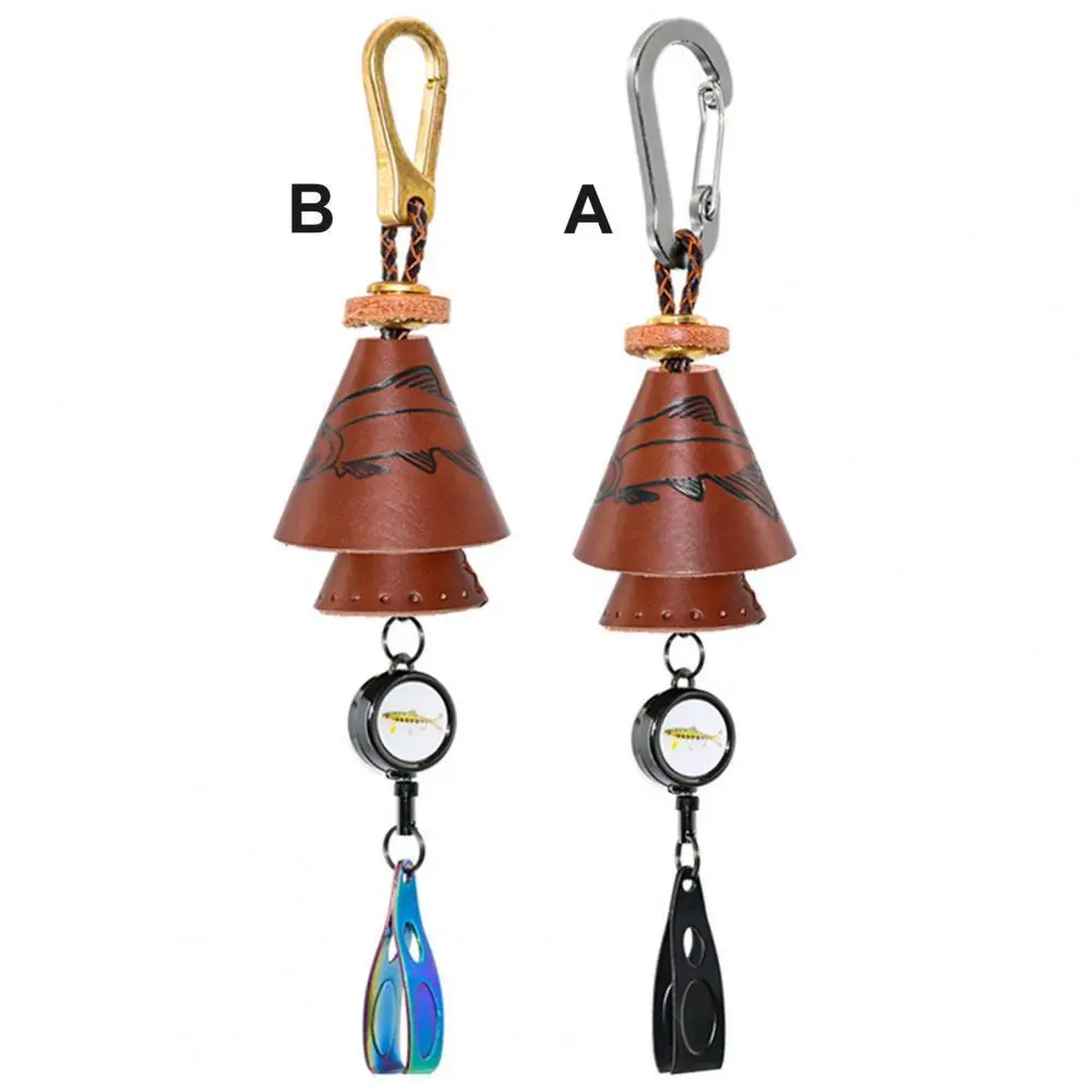 

Retro Lure Sequins Bag Reserved Hook Hole Impact Resistant Faux Leather Bait Sequins Hanger for Fishing
