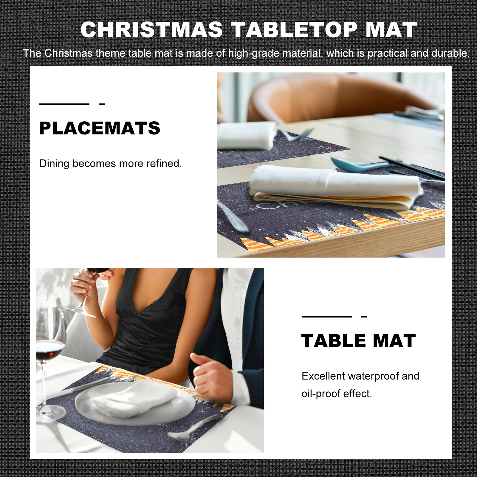 

Placemats Christmascup Table Decorative Insulated Placemat Home Mat Snowman Pattern Holiday Themed Place Coasters Party Dinner