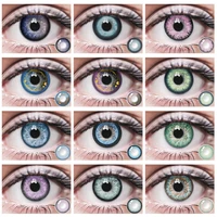 2pcs colored contact lenses with graduated for eyes change color beautiful pupil colored contacts cosmetic green and blue lens