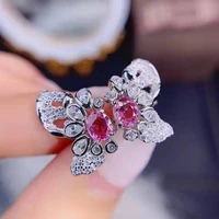 new luxury fashion round pink crystal korean stud earrings womens butterfly silver color earring for women 2022 new jewelry