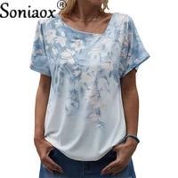 new fashion floral print v neck t shirt womens 2022 summer casual loose short sleeve pullover ladies vintage street tshirt tops