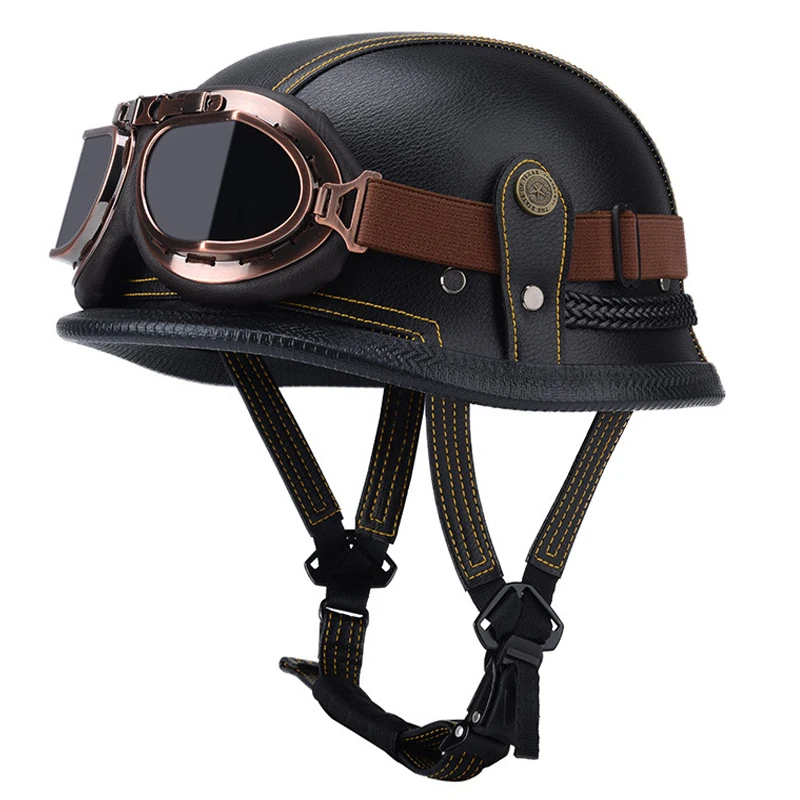 

High -strength German retro personality helmet 1/2 helmet, for Harley motorcycle cruise locomotive protection helmet M35