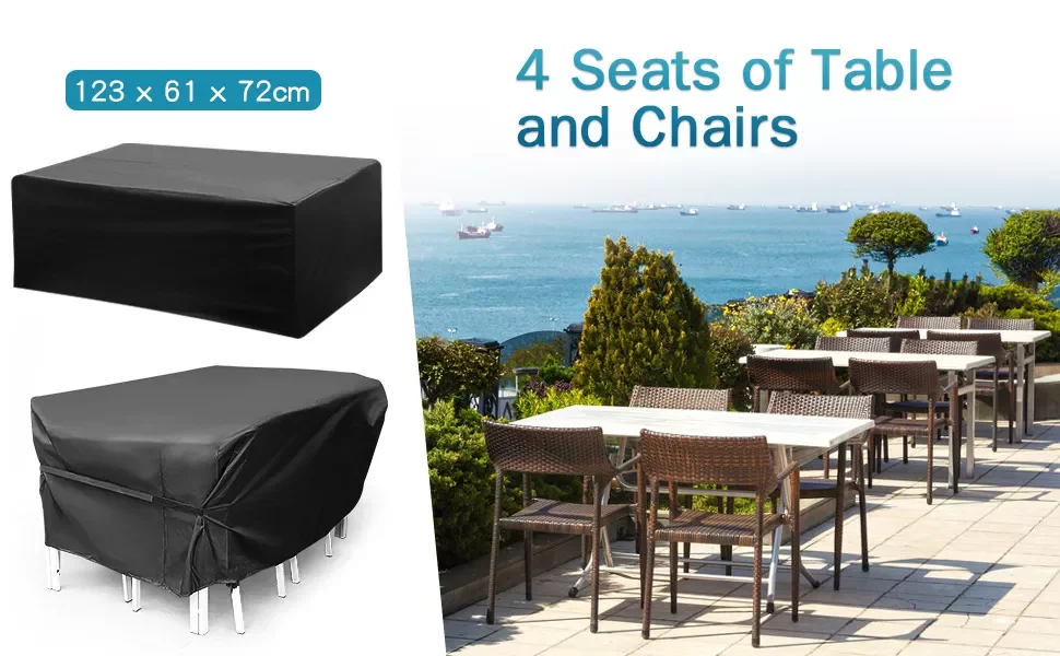 

420D Защита от УФ-лучей, Оксфордские водонепроницаемые чехлы для наружной садовой мебели, чехлы для стульев с защитой от дождя, снега и пыли дл...