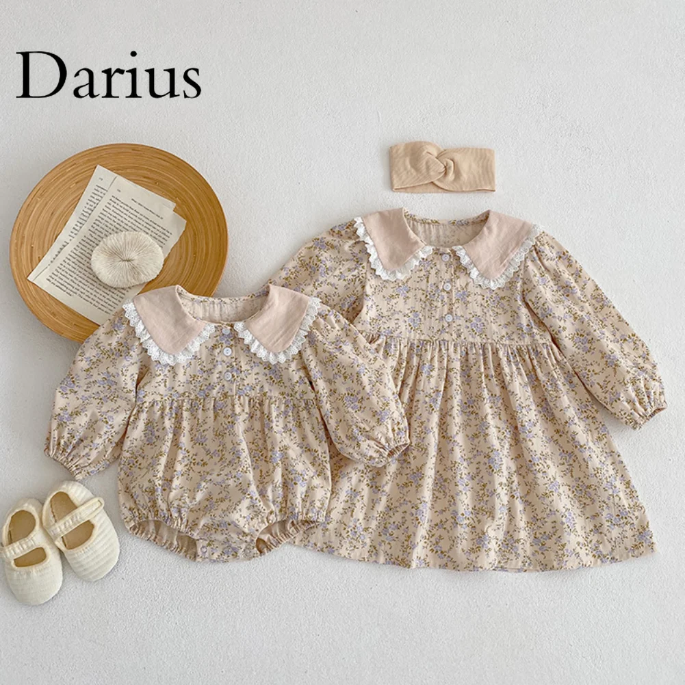 

Sister Costume Infant Baby Girls Romper and Dress