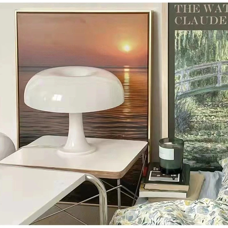 

Italy Designer LED Mushroom Table Lamp for Hotel Bedroom Bedside Living Room Decor Night Light Modern Simple Desk Lights