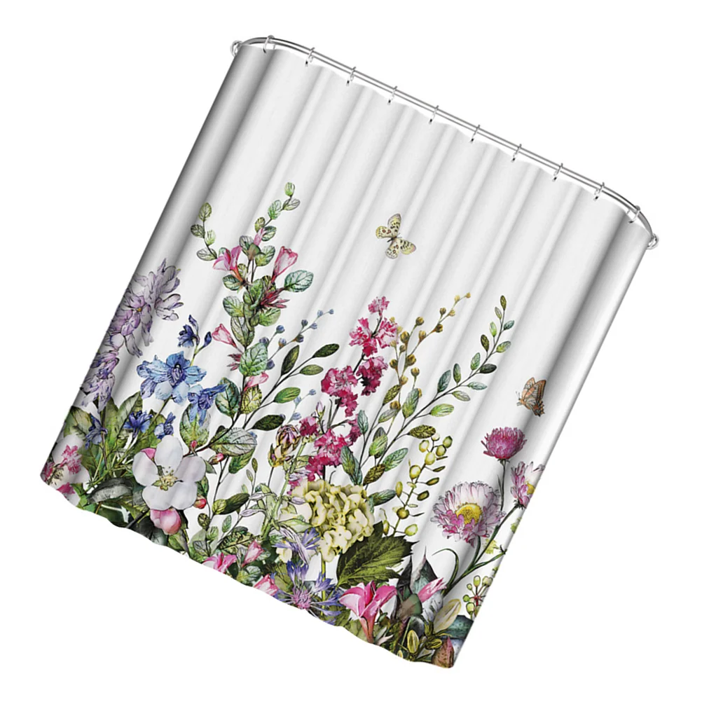 

Waterproof Bathroom Curtain 3d Tree Branch Printing Bath Curtain with Hooks