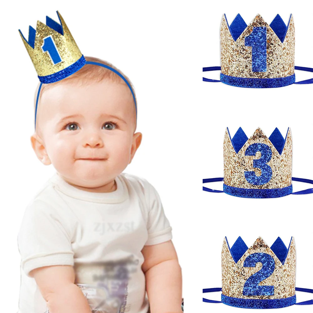 

1 2 3Year Old Baby Birthday Crown Happy Birthday Party Decor Kids Boy Girl Baby Shower Party Decoration Hat Party Supplie 2023