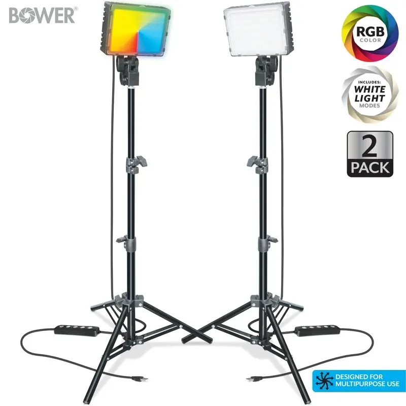 

. Stunning Content Creation LED Light Kit with Brilliant RGB, White Light Modes, and Special Effects Modes.
