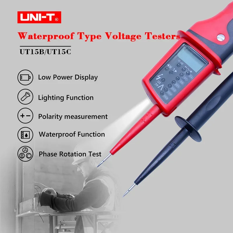 UNI-T UT15B/C AC/DC Ручной тестер напряжения дисплей Вольтметр непрерывного измерения