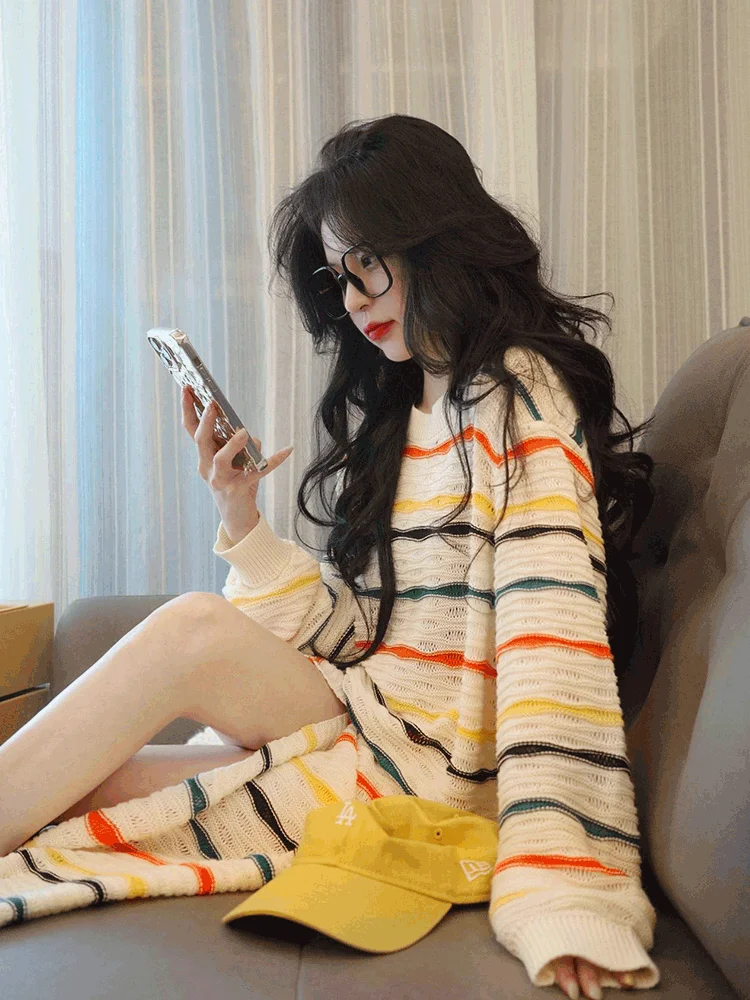 Темпераментный модный комплект больших размеров вязаный женский в красную