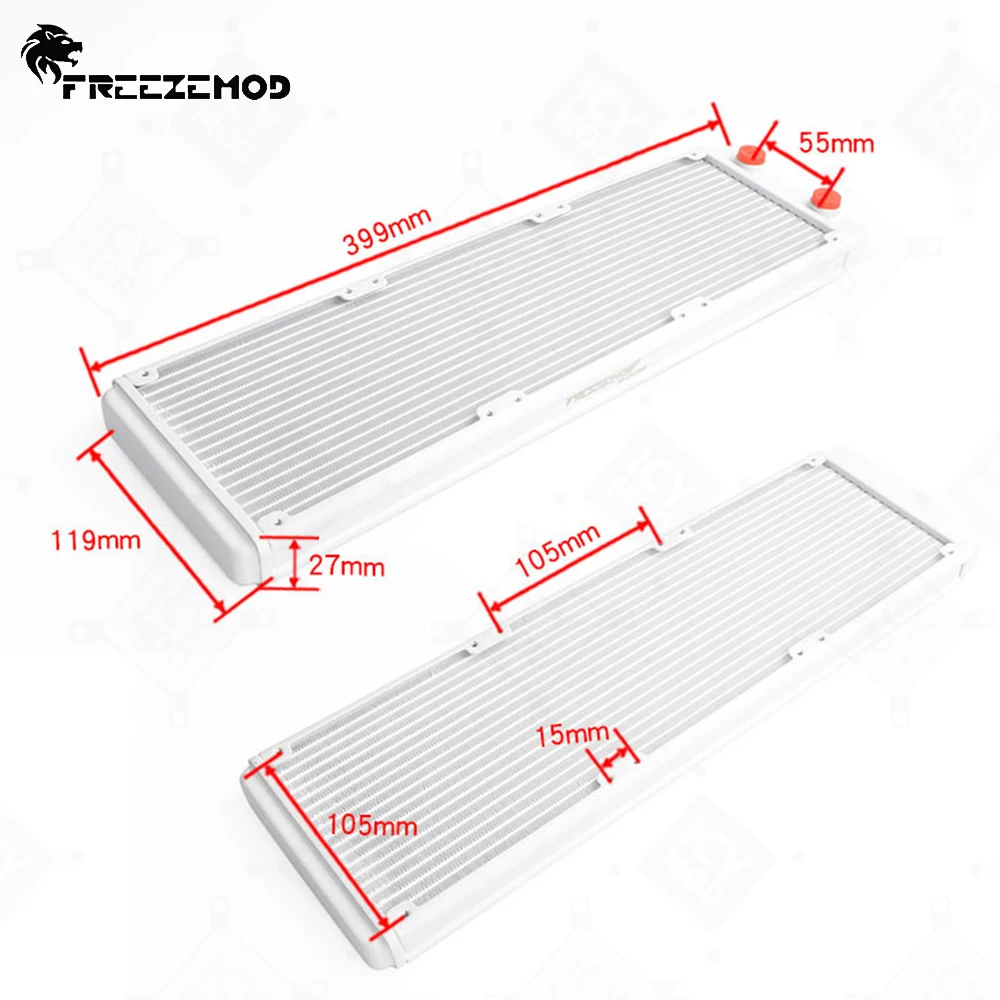 FREEZEMOD 360 мм белый радиатор 18 шт. труба алюминиевый G1/4 резьбовой интерфейс ПК