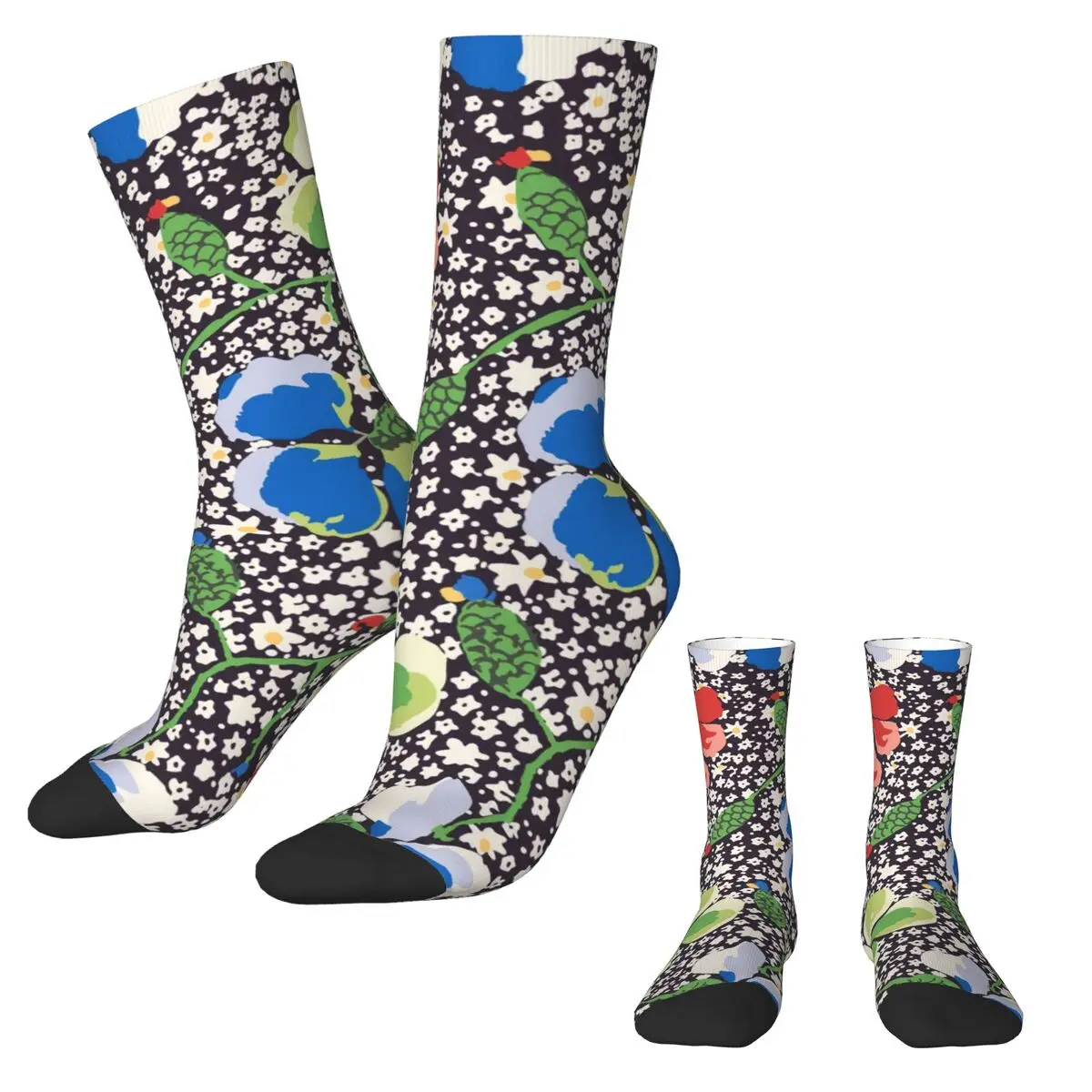 Красочные чулки с цветочным принтом для девочек носки в горошек