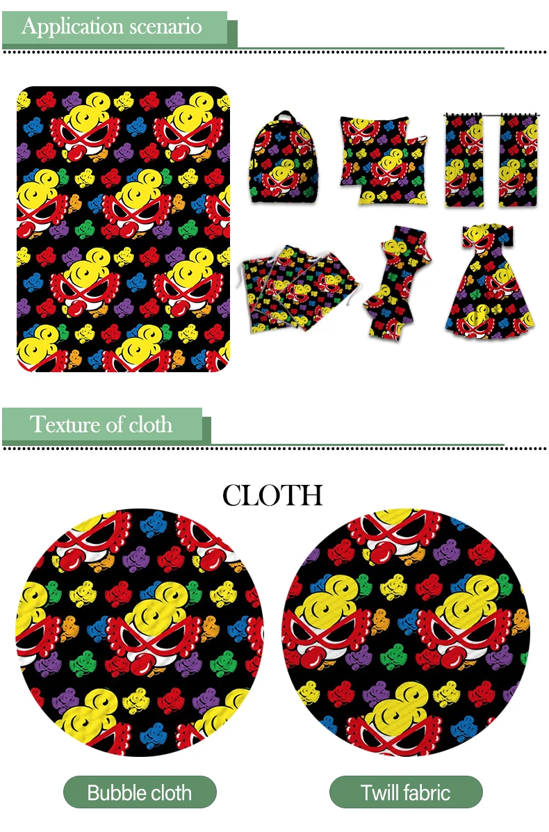 

50*145CM Cute Hysteric Mini Baby Polyester Cotton Fabric Printed Fabric for Kids Clothes Hometextile Curtain Cushion Cover DIY