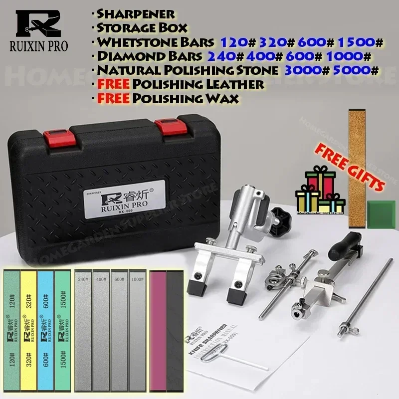 

RUIXIN Pro Ultimate Edition, гибкая угловая система точилки для ножей с фиксированным углом, полноразмерная заточка, полировка, регулируемый кухонный инструмент