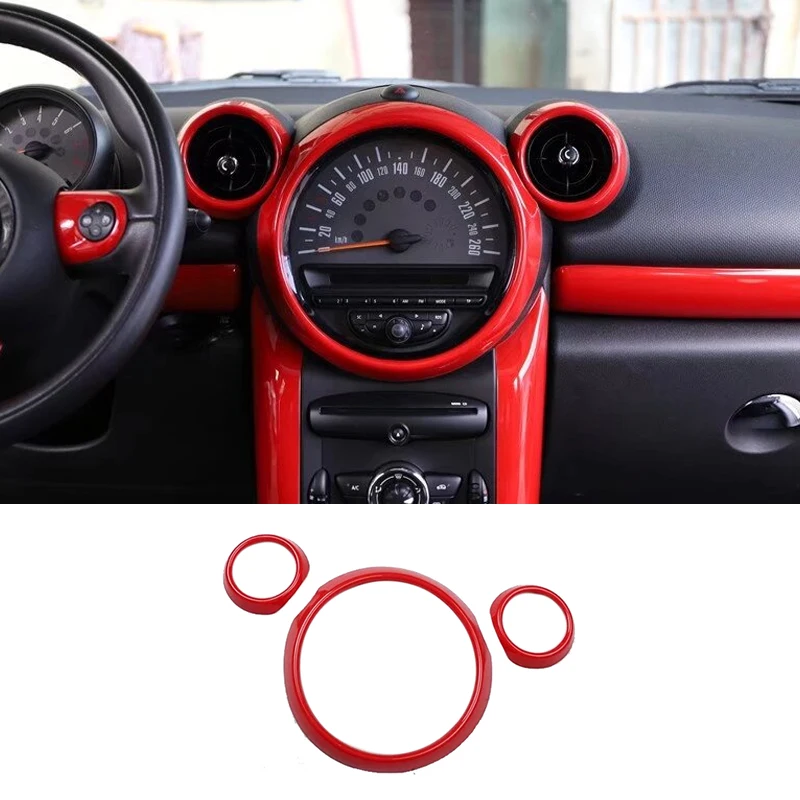 Фото Для MINI ONE Cooper S JCW R60 R61 кольцо на панель приборной панели автомобиля декоративная крышка вентиляционное отверстие наклейка аксессуары для модификации интерьера №3
