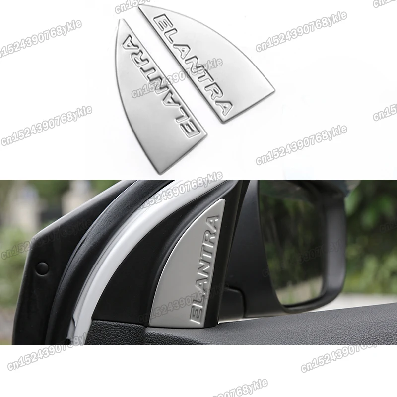 

matt silver car A post triangle trims chrome for hyundai elantra avante 2010 2011 2012 2013 2014 2015 5 i35 accessories auto