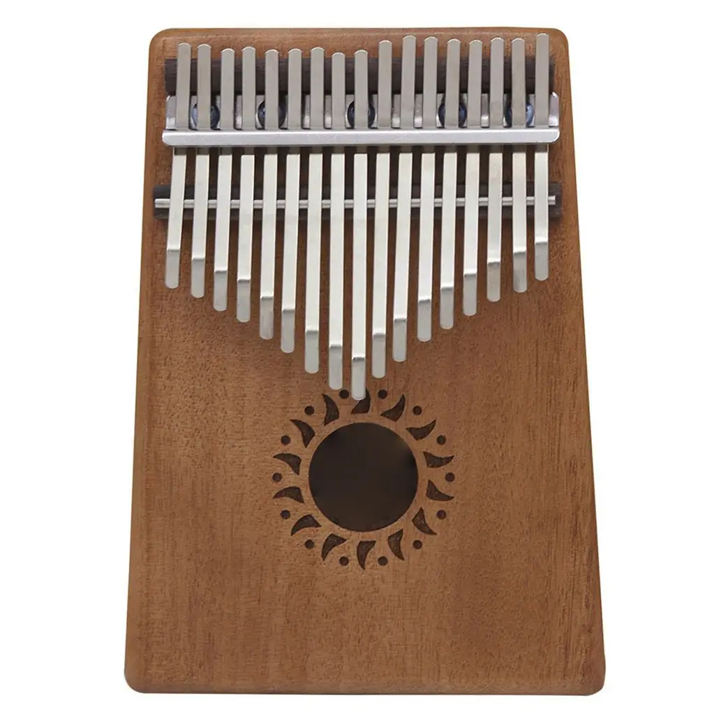 Kalimba Mahogany Thumb Piano 17-key Mbira Sanza Solid Wood with Tuning Hammer Musical Instrument