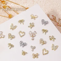 1pcs nail art zircon bow drill tassel pendant jewelry transparent crystal glass gems nail charms diy nail art luxury decoration