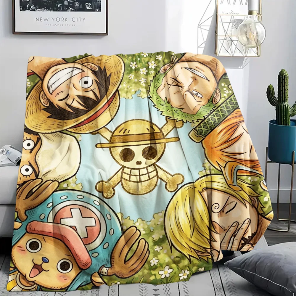 Теплое фланелевое одеяло с принтом Луффи из One Piece, уютное, подходит для кровати, дивана, спальни, кресла, пикника, путешествий.-TING (art.: 3920da702e209) - 3920da702e209