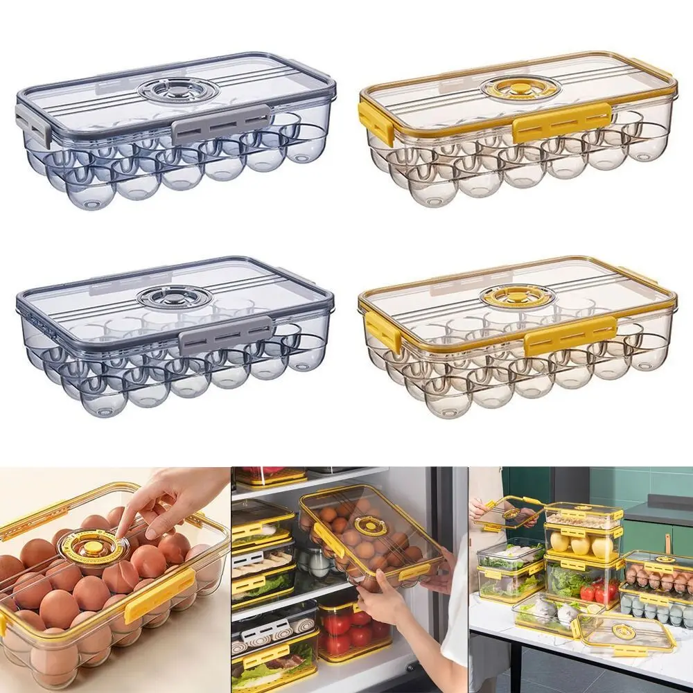 

Crisper Kitchen Gadget Fresh Storage Box Kitchenware Eggs Tray Fridge Container Egg Storage Box Eggs Holder Rack