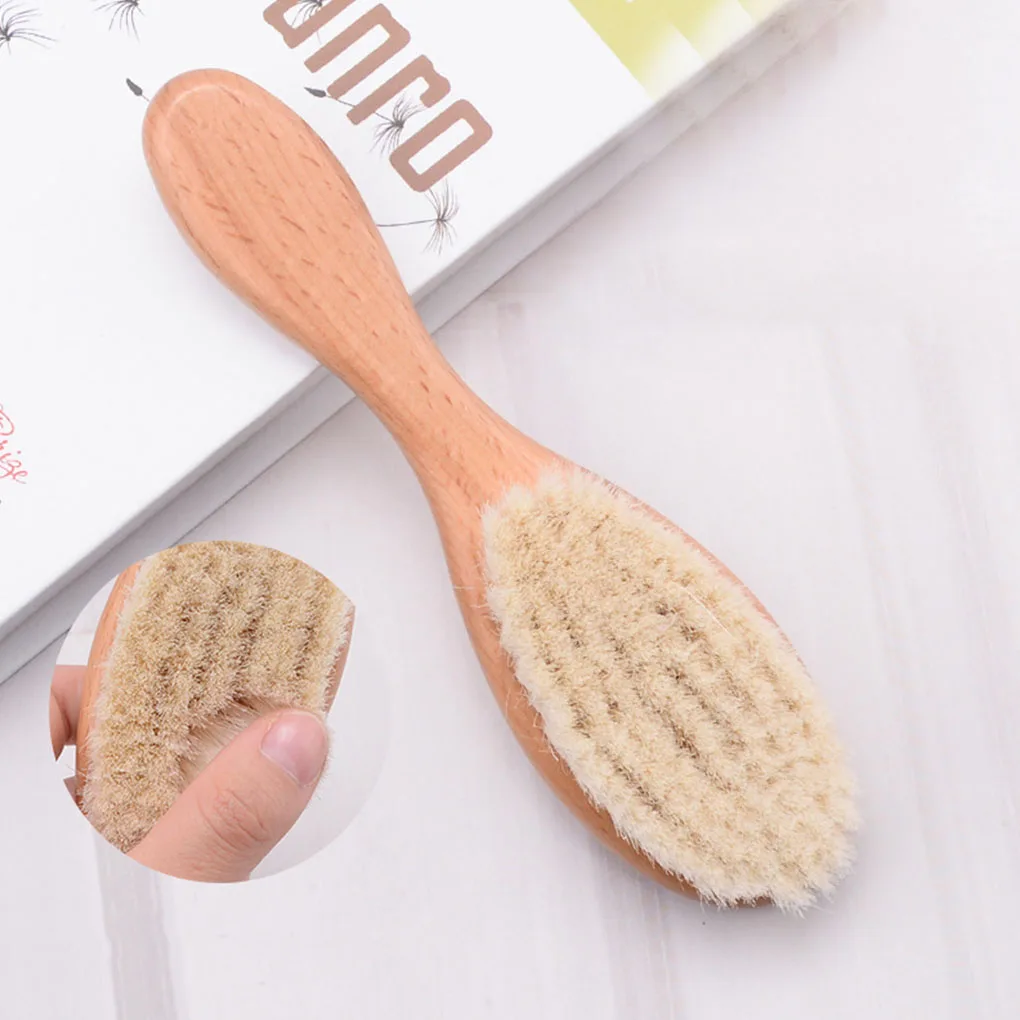 

Portable Baby Care Soft Cleaning Brush Baby Wooden Brush Comb Brush Hairbrush Newborn Hair BrushComb Head Massager
